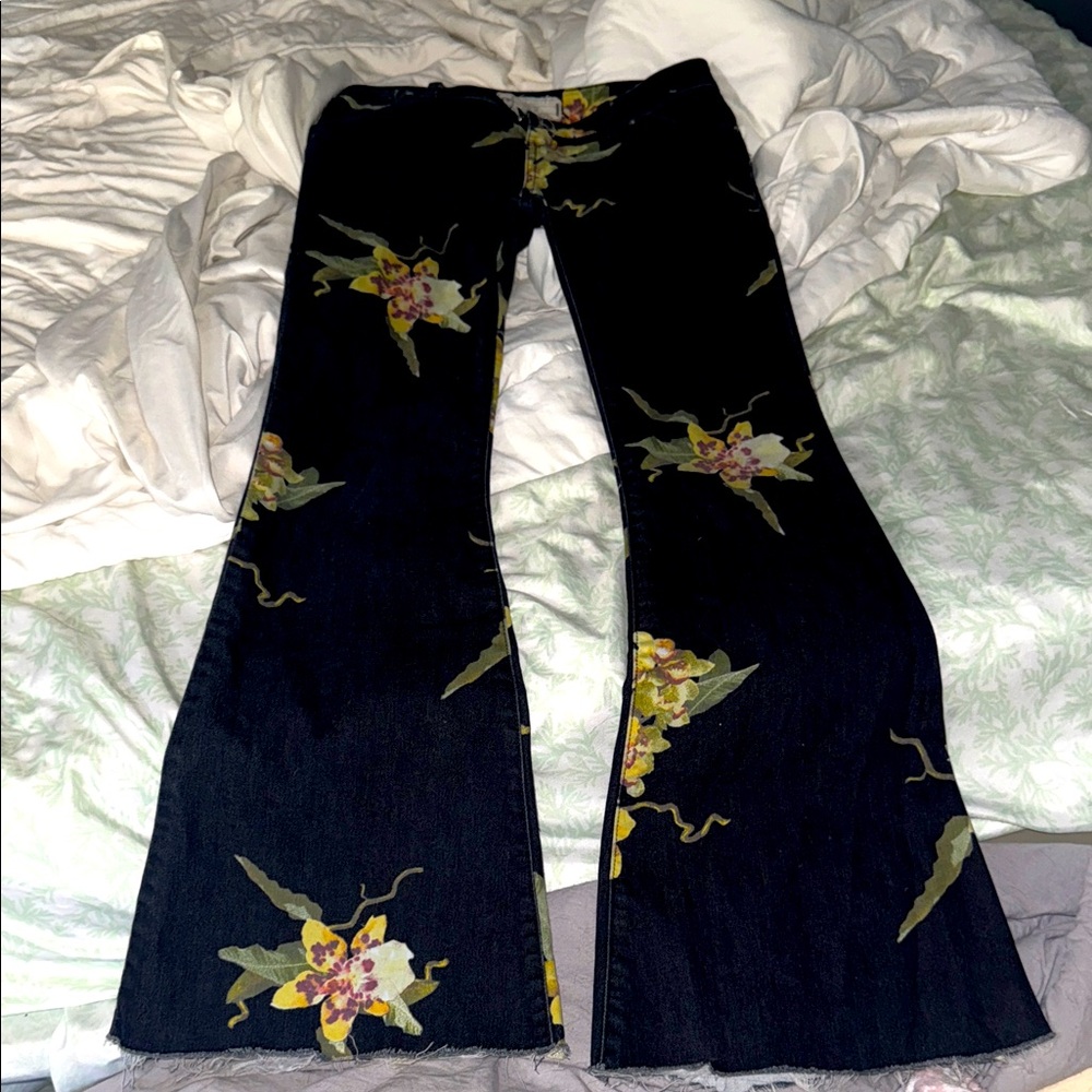 Free People Flare Floral Print Pants